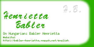 henrietta babler business card